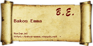 Bakos Emma névjegykártya