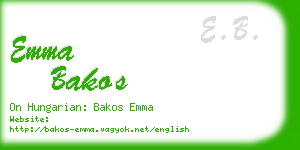emma bakos business card
